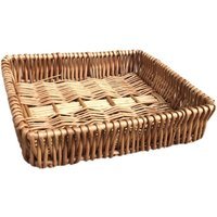 Shallow Wicker Tray - Brown / 25cm