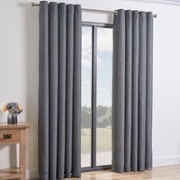 Taylor Blackout Eyelet Curtains - Charcoal / 168cm / 183cm