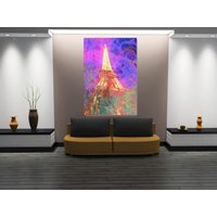 French Pinky Tower Graphic Art Wrapped on Canvas - Pink / 46cm - thumbnail 1
