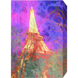 French Pinky Tower Graphic Art Wrapped on Canvas - Pink / 46cm - thumbnail 2