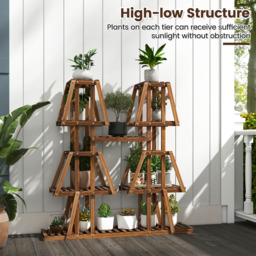 10 Potted Plant Holder Rack - Brown - thumbnail 3