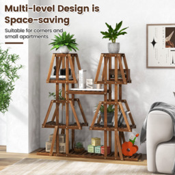 10 Potted Plant Holder Rack - Brown - thumbnail 4