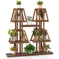 10 Potted Plant Holder Rack - Brown