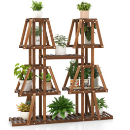 10 Potted Plant Holder Rack - Brown - thumbnail 2
