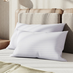 2 Pack Polyester Striped Pillow Inserts - White / Elevated Pillow - thumbnail 2