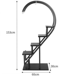 Crescent 4-Tier Plant Stand - Black - thumbnail 5
