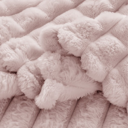 Snug Soft Chunky Waffle Plush Throw Blanket - Blush / 150cm - thumbnail 2