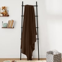 Large Plain Fleece Throw Blanket - Brown - image 1