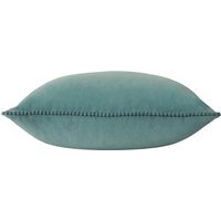 Cosmo Velvet Pom-Pom Cushion 45 x 45cm - Blue / Feather