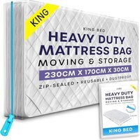 Mattress Bag with Zipper for Moving - Reusable Waterproof Mattress Cover - Clear / King / 230cm - image 1
