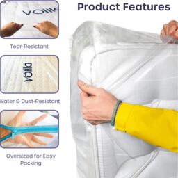 Mattress Bag with Zipper for Moving - Reusable Waterproof Mattress Cover - Clear / King / 230cm - thumbnail 2