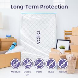 Mattress Bag with Zipper for Moving - Reusable Waterproof Mattress Cover - Clear / King / 230cm - thumbnail 4