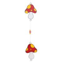 Vibrant Resin Mushroom Suncatchers - Window Garden Decor - Maroon