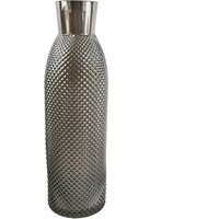 Smoke Grey Diamond Tall Glass Vase - Smoke Grey