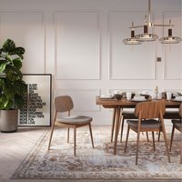 Neutral Beige Traditional Medallion Living Area Rug - Beige / 290 x 200cm - thumbnail 1