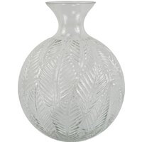 Clear Fern Print Glass Bottle Vase - Clear Fern