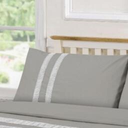Lace Dia Duvet Cover Set Bedding - Grey / Double - thumbnail 3