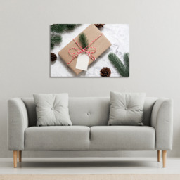 Christmas Gift Box Gallery Canvas - Gold / 77cm / 51cm - thumbnail 3