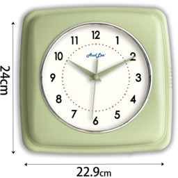 Retro Indoor Wall Clock - Pastel Green - thumbnail 2