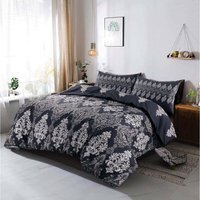 Traditional Duvet Cover Set - Black / Double