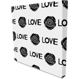 'Love Black Roses' Graphic Art on Canvas - Black / 41cm / 31cm - thumbnail 2