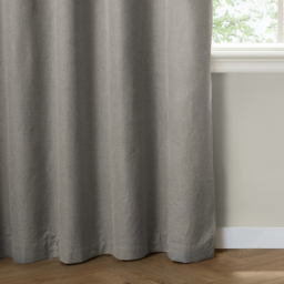 The Ultimate Blackout Textured Woven Eyelet Curtain Pair - Grey / 168cm / 137cm - thumbnail 3