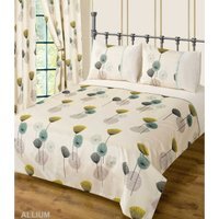Luxury Floral Dandelion Faux Silk Superking Duvet Cover and Pillowcase Set - Teal