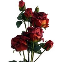 Artificial Rose Flower Bundle 60cm Bare Stem Bouquet Decor - Red