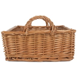 Large Rectangular Bread Display Wicker Tray - Brown - thumbnail 3