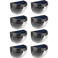 Solar Fence Lights Outdoor Waterproof LED Wall Lights for Garden Yard Patio - Black