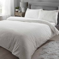 Teddy Fleece Polyester Duvet Set With Pillowcase - Cream / Single - image 1