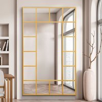 Penestra Metal Modern Window Leaner Wall Mirror - Gold / 180cm