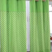 Cotton Stars Ready Made Eyelet Curtain Pair - Green / 137cm / 182cm