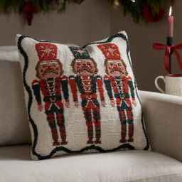 Nutcracker Tufted Cushion - Natural / Polyester - thumbnail 2