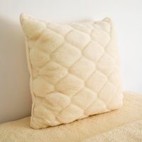 Cashmere Wool Pillow - White / 80cm / Diamond Pattern - image 1