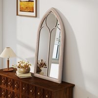 Arched Frame Farmhouse Wall Mirror - Grey