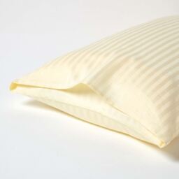 330 Thread Count Egyptian Cotton Housewife King Size Pillowcase - Pale Yellow - thumbnail 3
