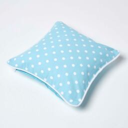 Cotton Polka Dots Cushion Cover - Blue / 30cm - thumbnail 4