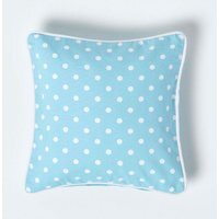 Cotton Polka Dots Cushion Cover - Blue / 30cm - thumbnail 1
