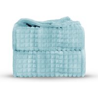 Snug Soft Chunky Waffle Plush Throw Blanket - Duck egg / 150cm - image 1