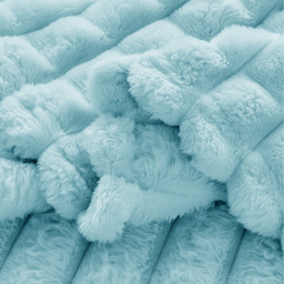 Snug Soft Chunky Waffle Plush Throw Blanket - Duck egg / 150cm - thumbnail 2