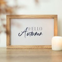 Hello Autumn Wooden Frame Sign - H20 x W30cm - image 1