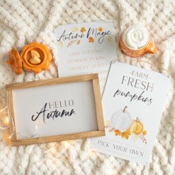 Hello Autumn Wooden Frame Sign - H20 x W30cm - thumbnail 4