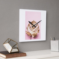Monstera leaf art wall clock - Gold