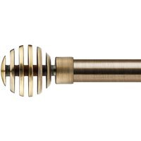 16-19mm Geneva Extendable Eyelet Metal Curtain Pole Set - Antique Brass / 120cm