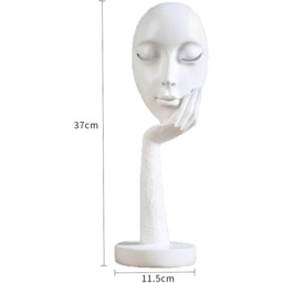 Creative Thinking Face Figurine Sculpture - White / 37cm - thumbnail 2