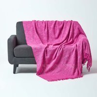Homescapes Nirvana Slub Cotton Throw - Pink - image 1