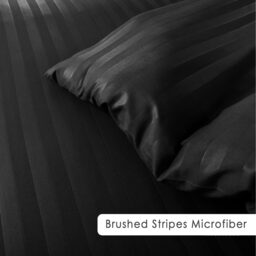 Satin Stripe Duvet Covers - Black / Double - thumbnail 3