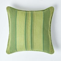 Homescapes Homescapes Cotton Striped Cushion Cover Morocco - Green / 45cm