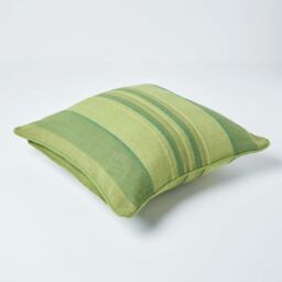Homescapes Homescapes Cotton Striped Cushion Cover Morocco - Green / 45cm - thumbnail 3